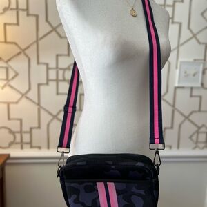 Stylish Camouflage Crossbody Bag with Pink Accents